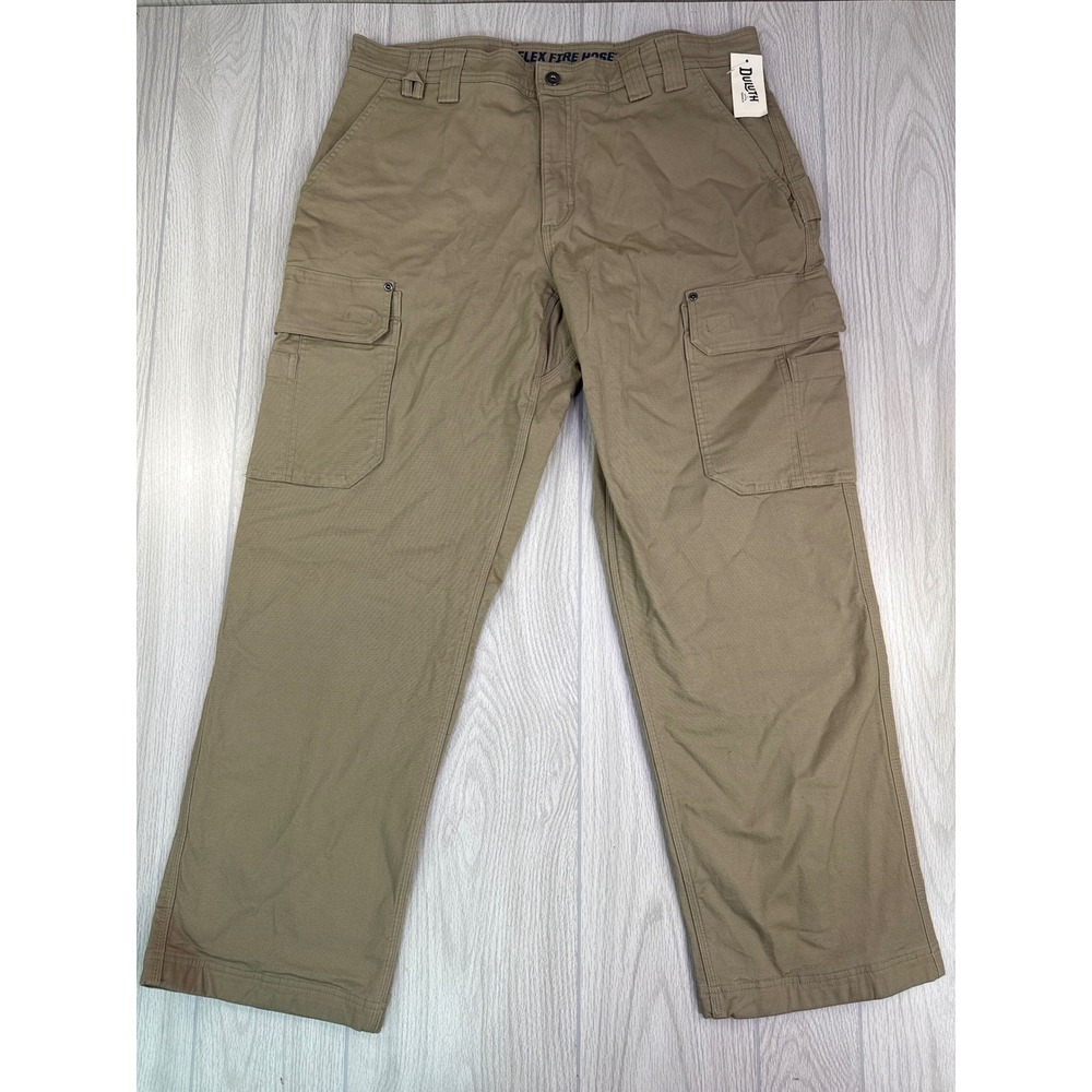 Duluth Trading Co DuluthFlex Fire Hose Lined Cargo Pants In Khaki 38x32 NWT